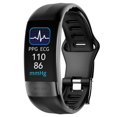 China APP Check 0.96 Inch P11 PLUS Smart Band With ECG HRV Body Temperature Test H Band APP Check Smart Health Wristband for sale