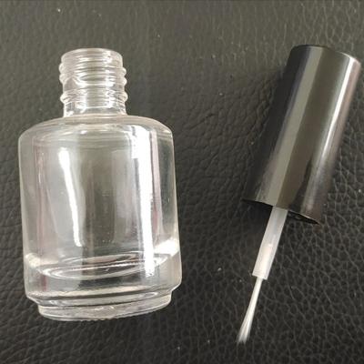 China Personal Care 15ml Empty Cylinder Glass Nail Polish Container for sale