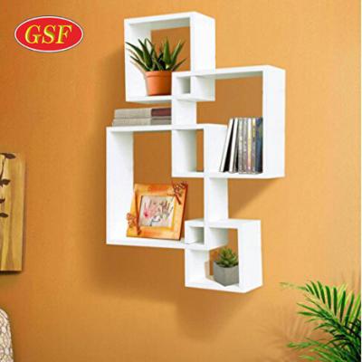 China Eco-Friendly Wholesale Customized Floating Cube MDF Wall Mounted Shelf for sale