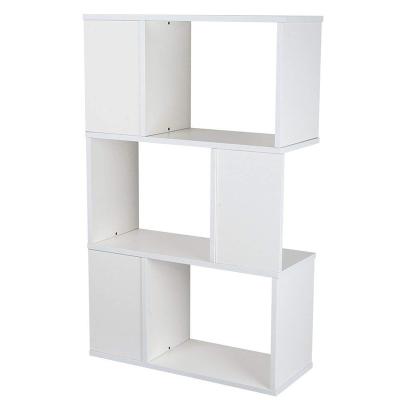 China Easy Assembly Fashion Design Shape Storage Modern Geometric Shelving 3 Tiers Wood Shelf for sale