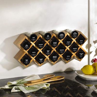 China Viable Supplier Factory Wholesale China Countertops Bamboo Spice Jar Rack For Kitchen for sale