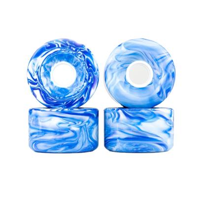 China Adult High Quality High Bounce Swirl Mixed Color Skateboard Mixed Wheels In Size 50-59 Mm for sale