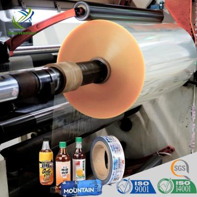 China 35Mic Shrink Wrap Label Printing PVC Shrink Film Beverage Wrapping for sale