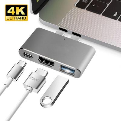 China USB C Devices 3 in 3 Hub 3-in-1 Thunderbolt 2 Hub USB Type C USB 3.0 Combo with USB-C Passthrough and HDR for sale