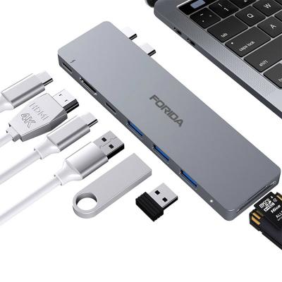 China Mac Operation System Thunderbolt 3 Type-C Hub USB C Adapter 40Gbps Support for MacBook Pro 13