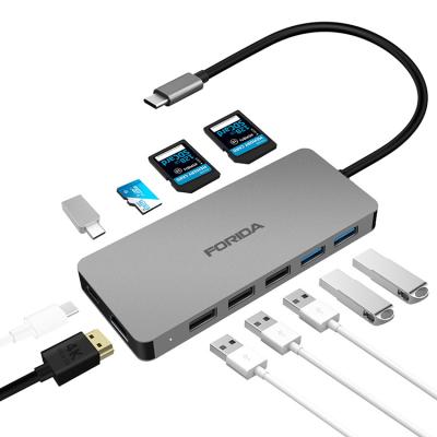 China Mac Operation System Support with USB C Devices Factory Type Best C HUB 11 IN 1 USB-C Adapter with 4KHDML HD TV Output, Type C Adapter Compatible for Samsung DEX for sale