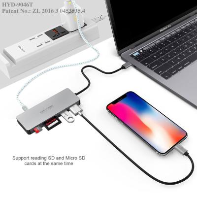 China COMPUTER USB 3.0 USB C Palladium Hub Multi-Port Adapter with USB-C Port Charging Type-C Port for sale