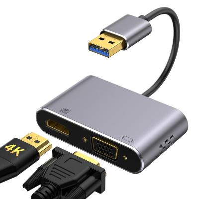 China USB3.0 Port Windows 7/8/10 Computer USB3.0 HDR VGA to Dual Adapter Output, USB to VGA HDR HD 1080P Converter Cable for Windows 7/8/10 Computer for sale