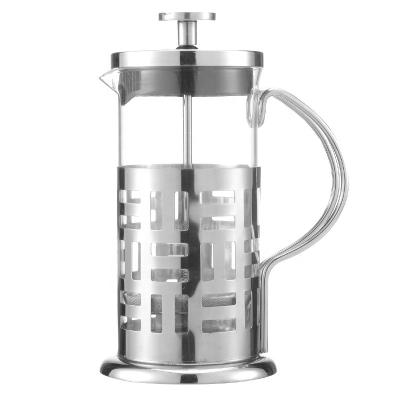 China WITH LID Amazon Stainless Steel Borosilicate Glass French Press Coffee Maker / Tea Brew for sale