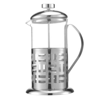 China WITH LID Amazon Stainless Steel Borosilicate Glass French Press Coffee Maker / Tea Brew for sale