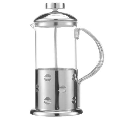 China WITH LID Amazon Stainless Steel Borosilicate Glass French Press Coffee Maker / Tea Brew for sale