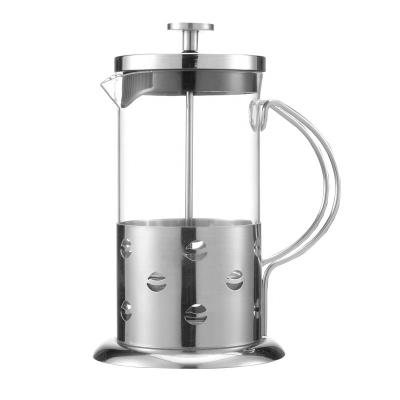 China WITH LID Amazon Stainless Steel Borosilicate Glass French Press Coffee Maker / Tea Brew for sale