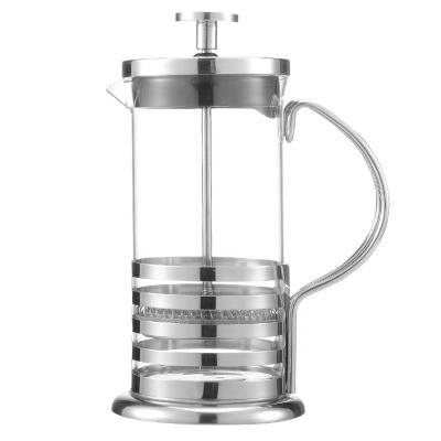 China Stainless steel viable borosilicate press pot yongkang pot coffee maker heat resistant glass french coppee pot for office&kitchen&bar for sale