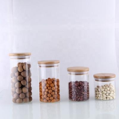 China Amazon Best Selling Minimalist Stainless Steel Metal Glass Storage Jar / Easy Clean Bamboo Seal for sale