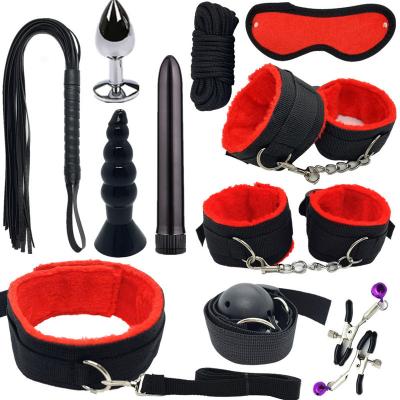 China Bondage Gear 11 pcs Bondage Gear Adult Sex Toys SM Restraints Bondage Fetish Toys Kit Game Handcuffs For bdsm set women sex adult product for sale