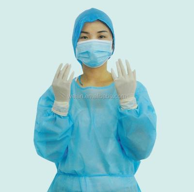 China Disposable PP Nonwoven Protective Clothing For Hospital PP Medical Isolation Gown for sale