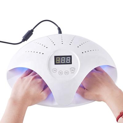 China Two Hands Use One Time 2021 Newest High Quality Two Hands USE Nail Lights UV LED Nail Lamp Machine For Portable Gel Nails Dryer for sale