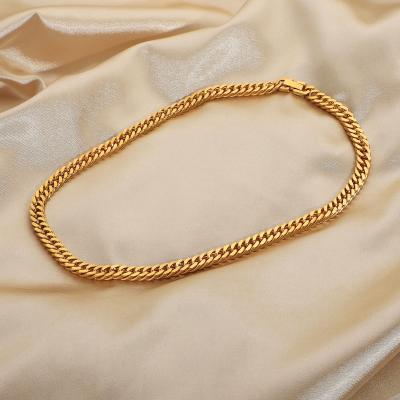 China FASHIONABLE 316L Stainless Steel 18K Gold Plated High Quality Hip Hop 7.3mm Cuban Link Chain Necklace for Women and Men for sale