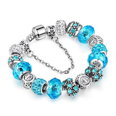 China Hot FASHIONABLE Colorful Crystal Beads Zodiac Charm Bracelets Bangle Sale Birthday Gifts For Women Kids for sale