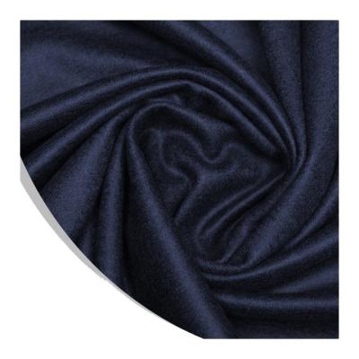 China Wrinkle Resistant Warm Dark Blue Factory Cash Products Single Wool Cotton Blend Fabric For Winter Coats for sale