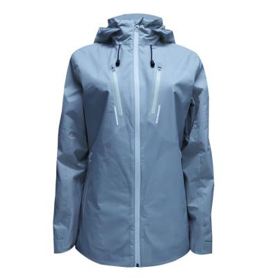 China 2022 Customized Women's Outdoor Sports Raincoat With Hood Windproof Waterproof Adjustable 2 Layers Jacket for sale