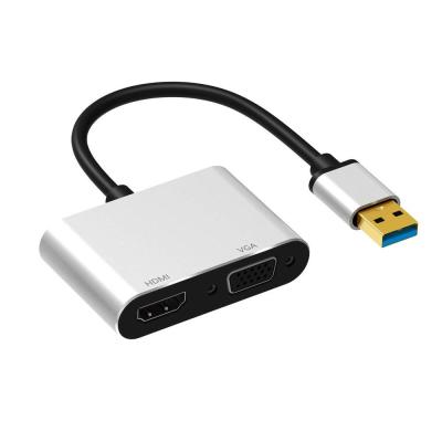 China Portable Monitor//Laptop Hub Type-C 2 in 1 Laptop Type-C to HDMI VGA 4K 2K 1080P USB Hub 3.0 Hub USB Adapter for sale