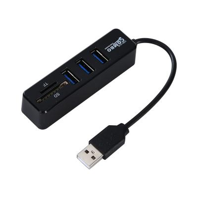 China New Design USB 2.0 Hub Splitter, 3 USB Ports with TF SD Card Reader Mini USB Hub for Laptop 10*2.2*2.1cm for sale