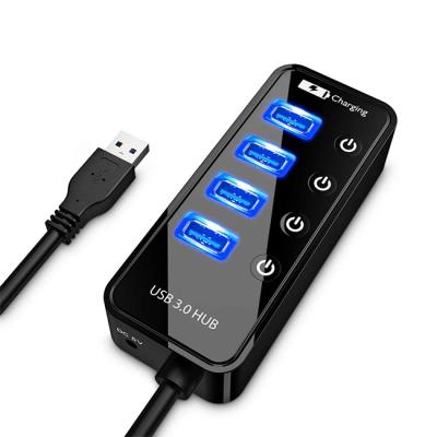 China Monitor / Hard Disk / Super Speed ​​USB 3 Hub Splitter / Mouse / Laptop 4 Ports With On Off Switch USB 3.0 Hub With Charging Port for sale