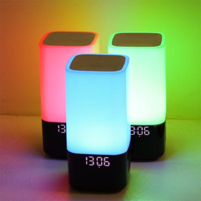 China Gaming Family Tooth Speaker Bedside Lamp Visual Colorful Blue Alarm Clock Led Night Light Wireless Speaker for sale