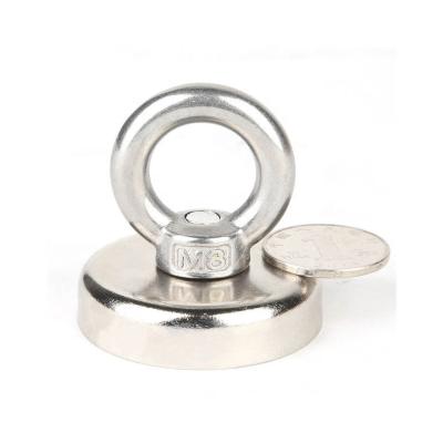 China Industrial Magnet Strong Pulling Force Seeking Magnet Fishing Tackle Neodymium Magnet With Threaded Eye for sale