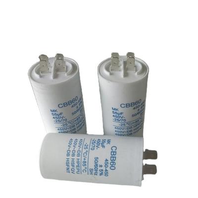 China CBB60 Capacitor Well Pump Plug-in Capacitor 20/30/40uf450v Water Pump Deep Running Capacitor 25UF-80UF for sale