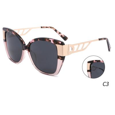 China Cool Temples Fashion Sunglasses YD1046 Women Cavity Glass Irregular Sun Lenses Polarized Oversized Sunglasses for sale