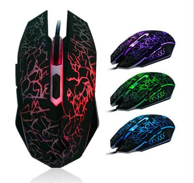 China Rainbow Glowing Glowing Mouse 2021 Accept Printing Logo Factory Slot LED Coloful Backlight Cable Computer 6D Optical Gamer Mouse for sale