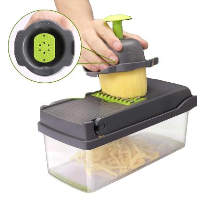 China Viable Multifunctional Kitchen Vegetable Cutter Manual 7 in 1 Online Plastic Potato Peeler Chopper Grater Vegetable Slicer Fruit Slicer for sale