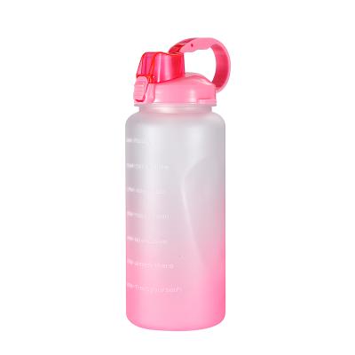 China Best Seller Bpa Colorfu Free Sustainable Plastic Half Gallon Motivational Water Bottle With Flip Top Lid for sale