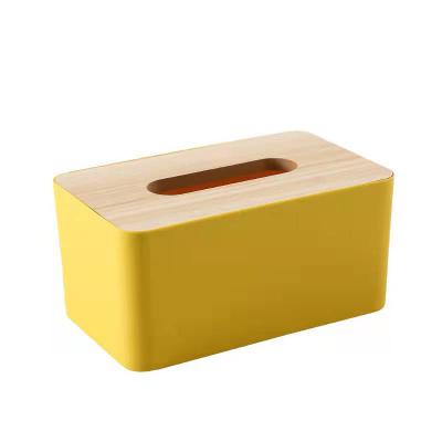 China 2022 Minimalist Whole Wooden Storage Boxes Bamboo Cover Luxury Car Toilet Paper Tissue Box Lid Holder Napkin Case Tissue Box Facial Clear Box for sale