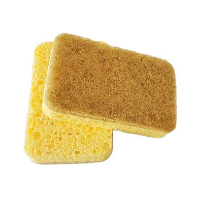 China Eco Friendly Compressed Biodegradable Sisal Fiber Sponge Kitchen Sponge Cellulose Scrubber Natural Kitchen Cleaning for sale