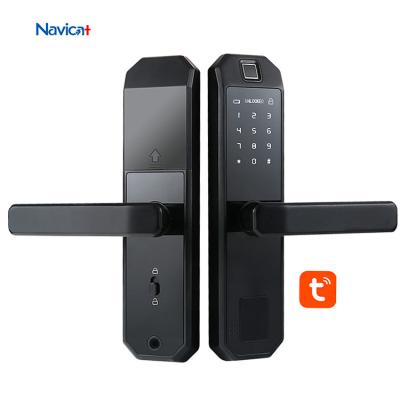 China Code card swipe waterproof auto intelligent tuya smart fingerprint door lock for sale