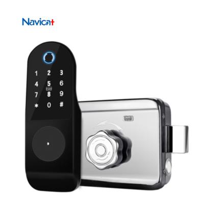 China Tuya smart app Electronic bluetooth smart garage outdoor fingerprint door lock for sale