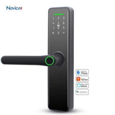 China Home Oem Phone Wifi Handle Password Fingerprint Electric Biometric Deadbolt Smart Lock for sale