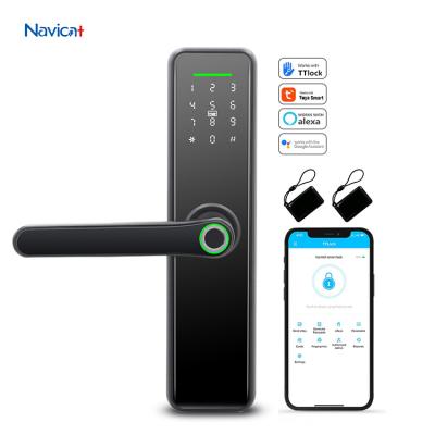 China Smart Fingerprint App Key Card Code Knob Front Door Lock Biometric Outdoor Office Airbnb for sale