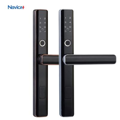 China Smart Password Fingerprint Security Aluminium Sliding Window Glass Door Lock With Handle for sale