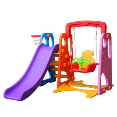 China Indoor Kindergarten Playground 3 Kinds In 1 Combination Kids Indoor Plastic Slide And Swing Set Indoor Playground Equipment For Kids for sale