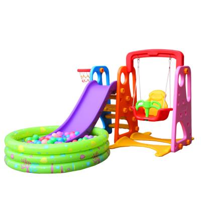 China Combination Indoor Kindergarten Kindergarten Kindergarten Kindergarten Kinds Plastic Indoor Play Swing Set With 500 Pcs Balls Indoor Playground Equipment For Kids for sale