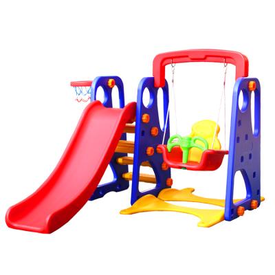 China Kinds of Materials Indoor Environmental Friendly Preschool Kids Play Plastic Slide and Indoor Swing Set Playground Equipment Set for Kids for sale