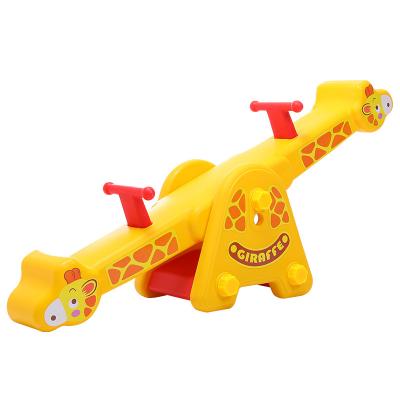 China Kindergarten Kindergarten Kindergarten Kindergarten Kids Outdoor Playground Seesaw Equipment Indoor Plastic Cute Animal Design Giraffe Small For Kids for sale