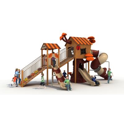 China Durable Commercial Treehouse Kids Outdoor Playground Equipment Set Slide Outdoor Plastic Playground For Kids for sale