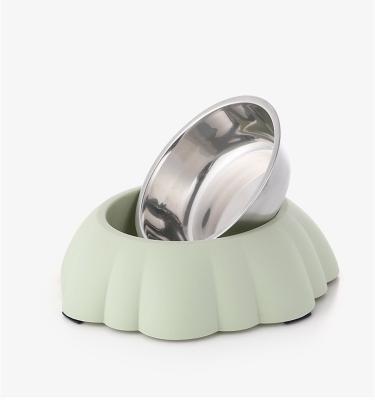 China Sustainable New Design Expanded Easy To Clean Food Grade Stainless Steel Pet Feeding Bowl for sale