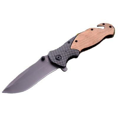 China Non-variable 5Cr15 Outdoor Camping Survival Tactical Folding Pocket Knife With Wood Handle for sale