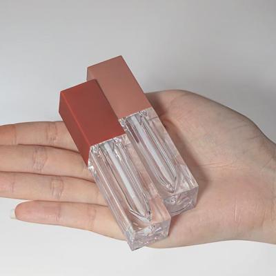 China Custom Square 3ml Cosmetic Lip Gloss Tube Liquid Clear Eyeshadow Blush Cosmetic Plastic Empty Tube for sale